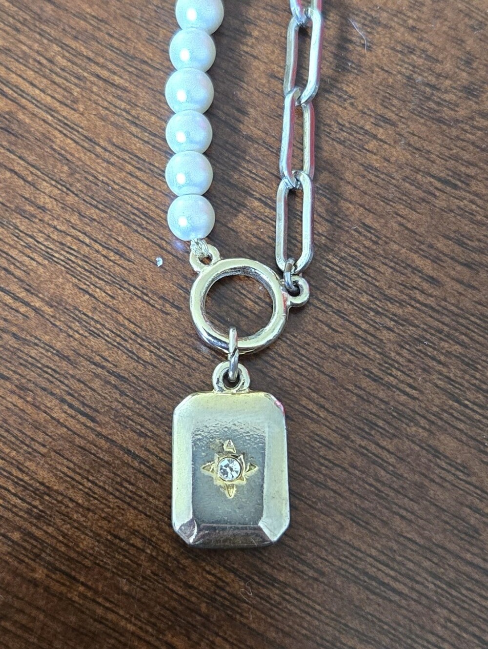 Roxy Pearl & Silver Baroque Pendant Necklace